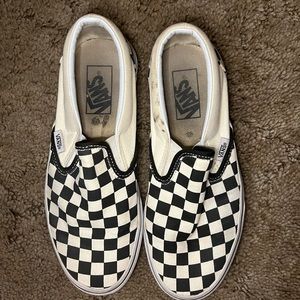 Checkered slip on vans